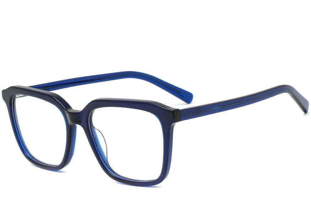 Rechteckige blaue Acetatbrille #BS0420-0087