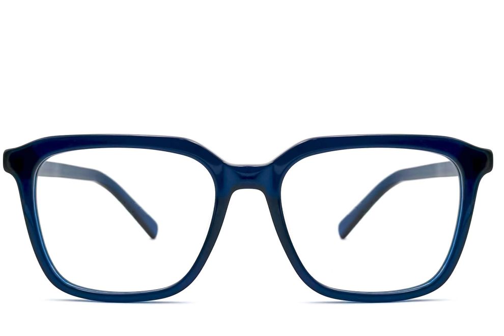 Rechteckige blaue Acetatbrille #BS0420-0087