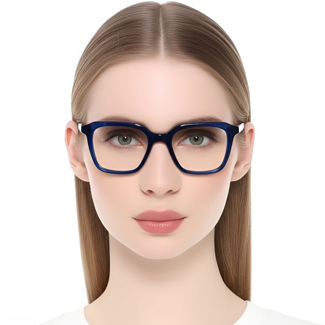 Rechteckige blaue Acetatbrille #BS0420-0087