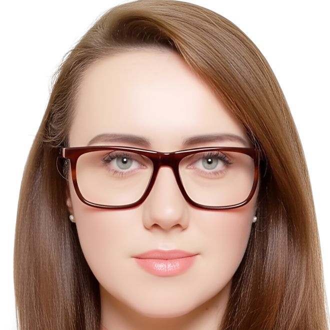 Rechteckige braune Acetatbrille #BS0420-0089