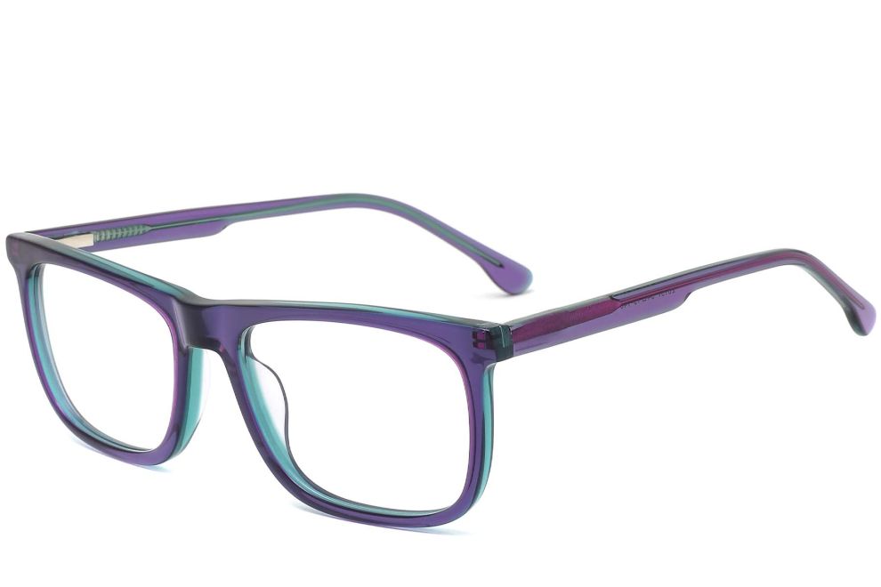Rechteckige grüne Acetatbrille #BS0420-0090