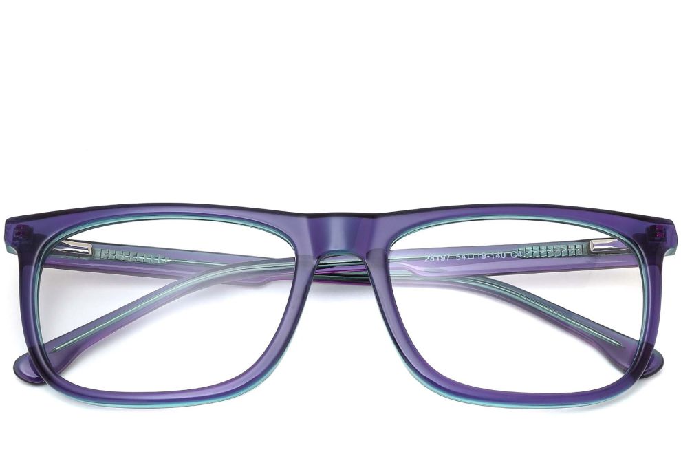 Rechteckige grüne Acetatbrille #BS0420-0090