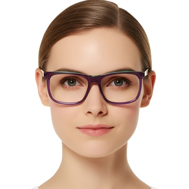 Rechteckige grüne Acetatbrille #BS0420-0090