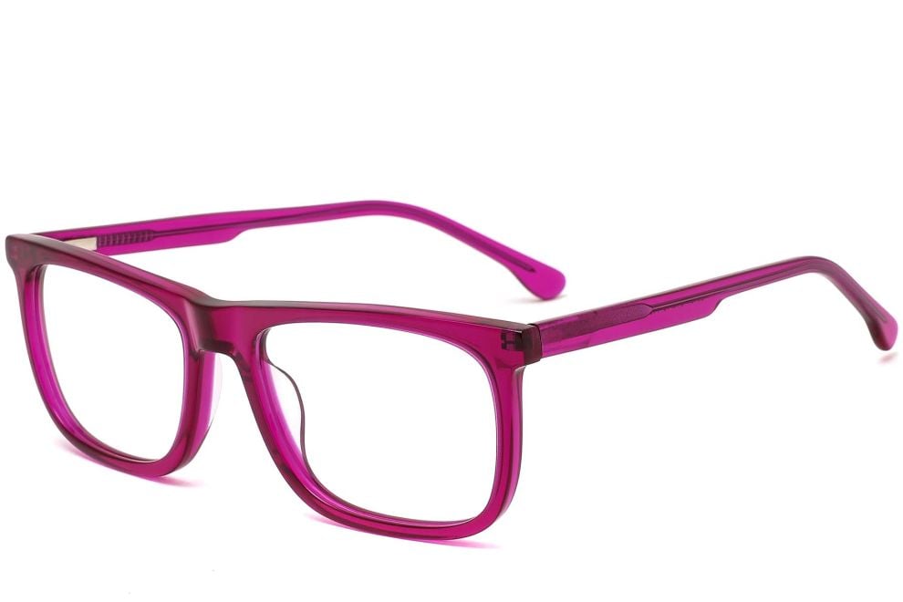 Rectangular Purple Acetate Glasses #BS0420-0091