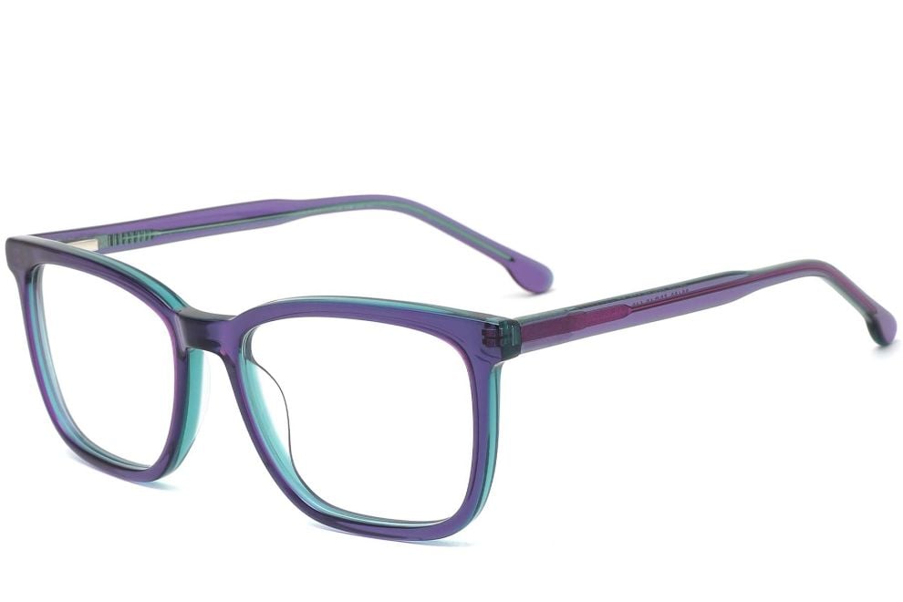 Rectangular Green Acetate Glasses #BS0420-0092