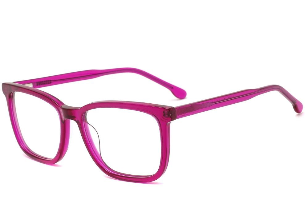 Rectangular Purple Acetate Glasses #BS0420-0093