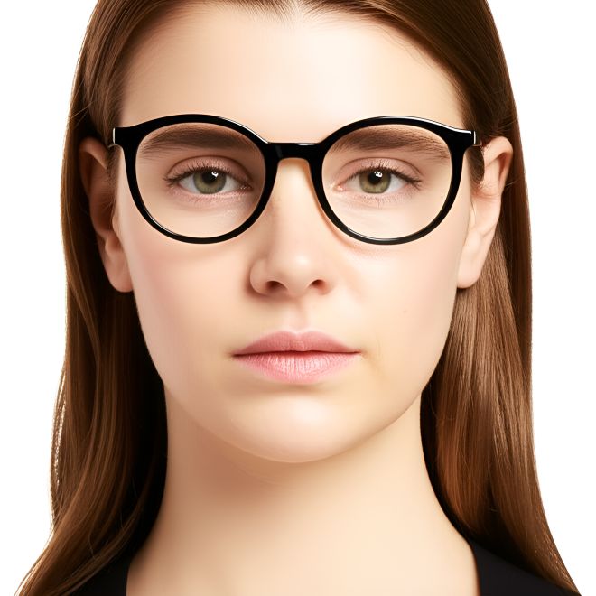 Oval Black Acetate Glasses #BS0420-0095
