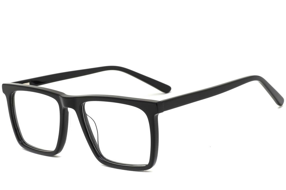Rectangular Black Acetate Glasses #BS0420-0098