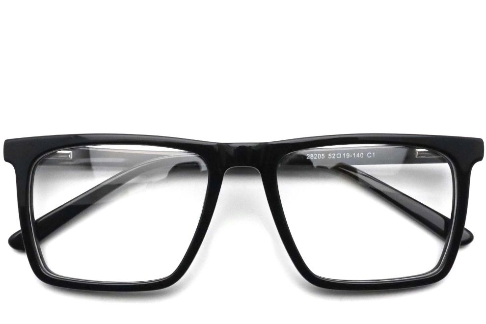 Rectangular Black Acetate Glasses #BS0420-0098