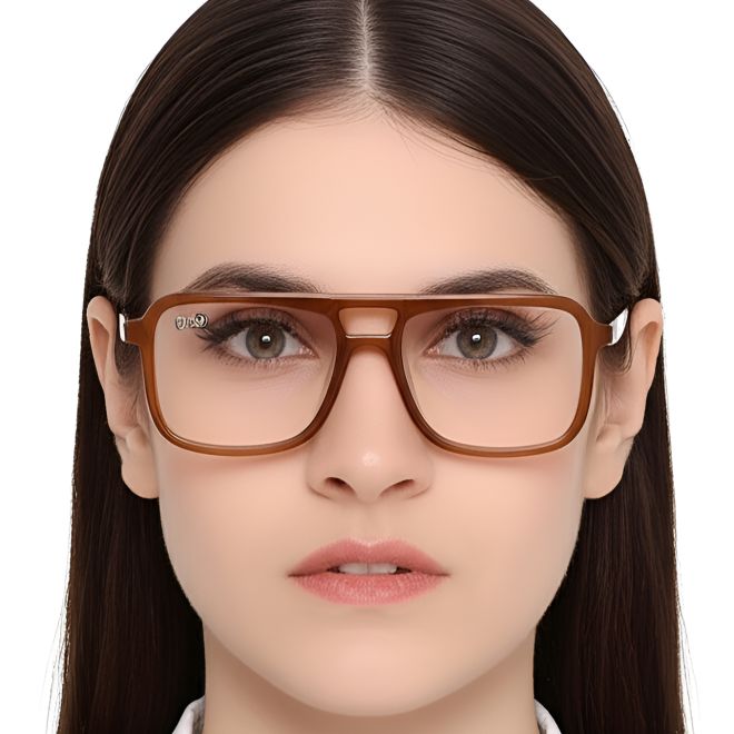 Aviator Bruine Acetaat Bril #BS0420-0102