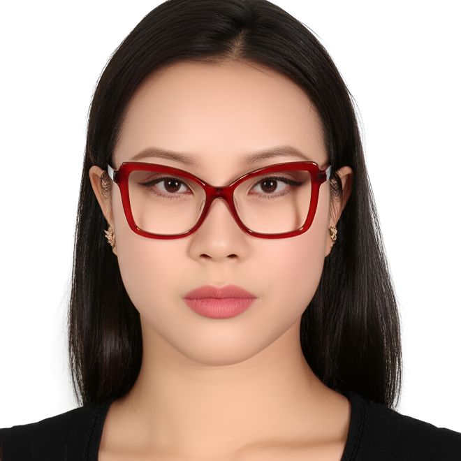 Schmetterlingsrote Acetatbrille #BS0420-0108