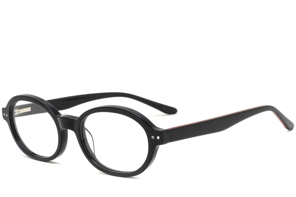 Ovale schwarze Acetatbrille #BS0420-0112