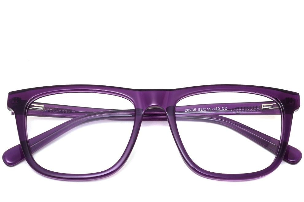 Rectangular Purple Acetate Glasses #BS0420-0114