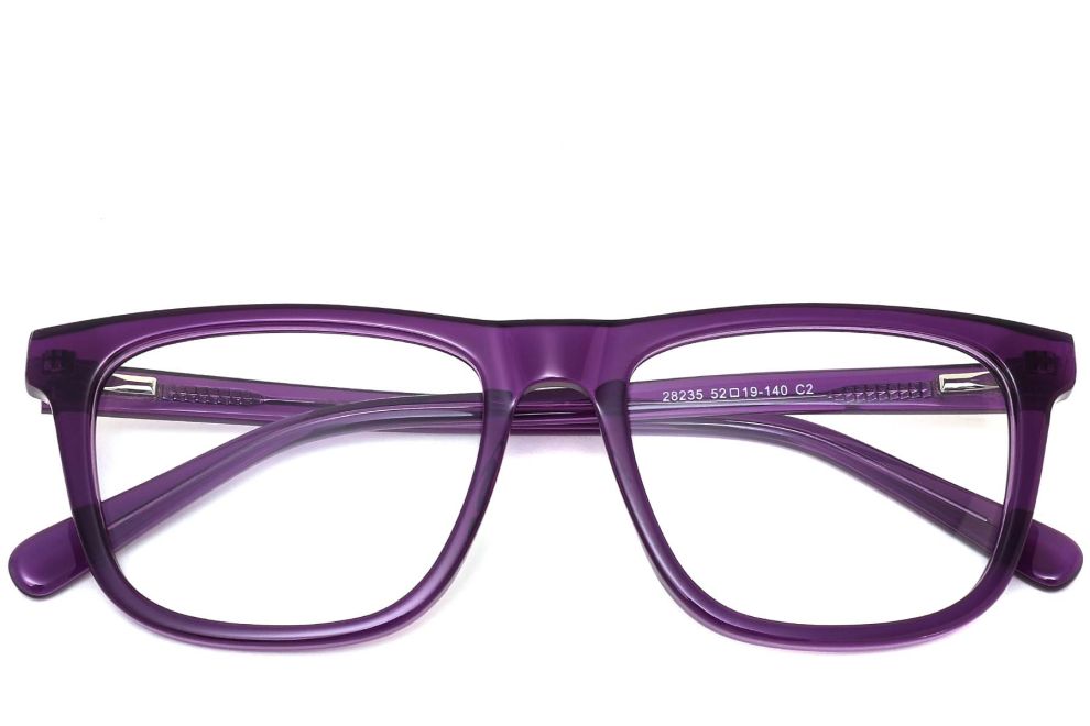 Gafas rectangulares de acetato morado #BS0420-0114