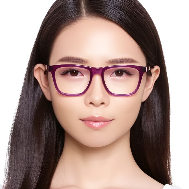 Gafas rectangulares de acetato morado #BS0420-0114