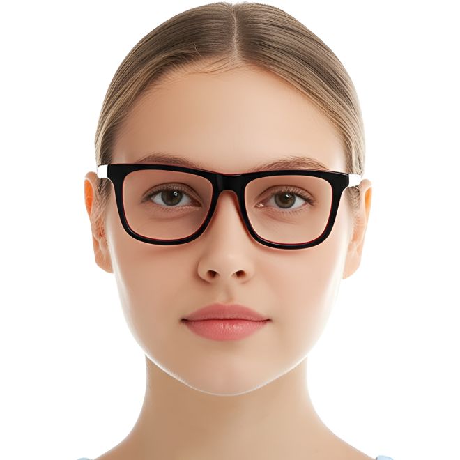 Rechteckige rote Acetatbrille #BS0420-0115