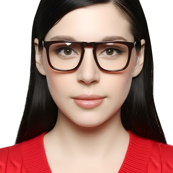 Rechteckige blaue Acetatbrille #BS0420-0117