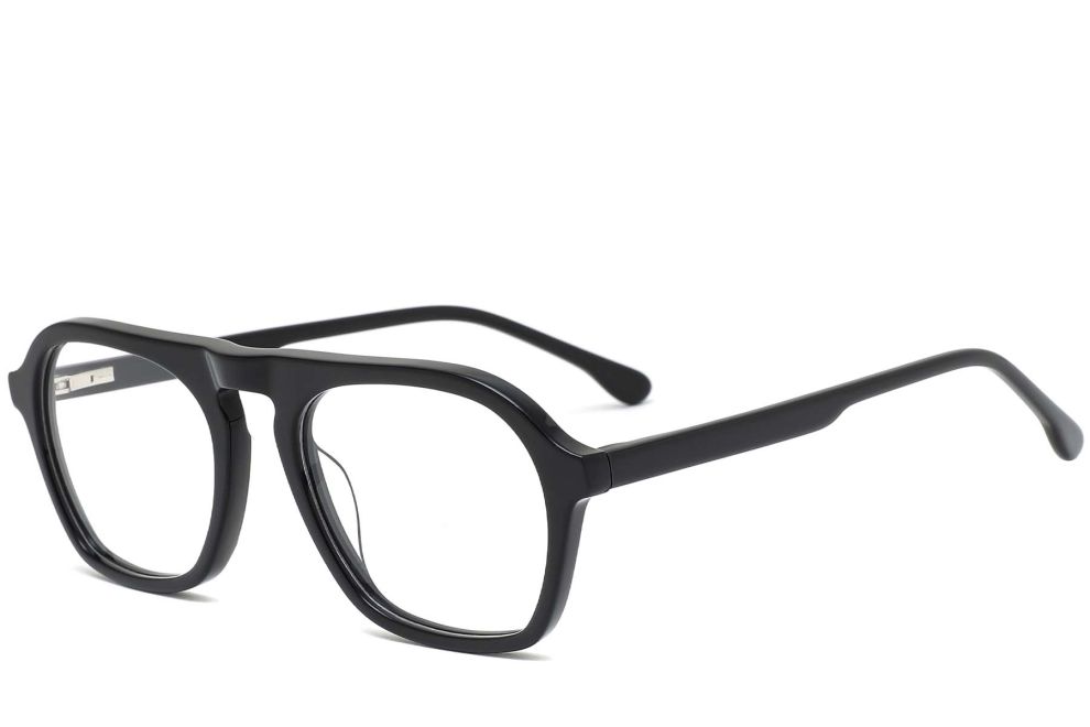 Gafas de aviador de acetato negro #BS0420-0119