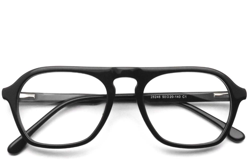 Gafas de aviador de acetato negro #BS0420-0119