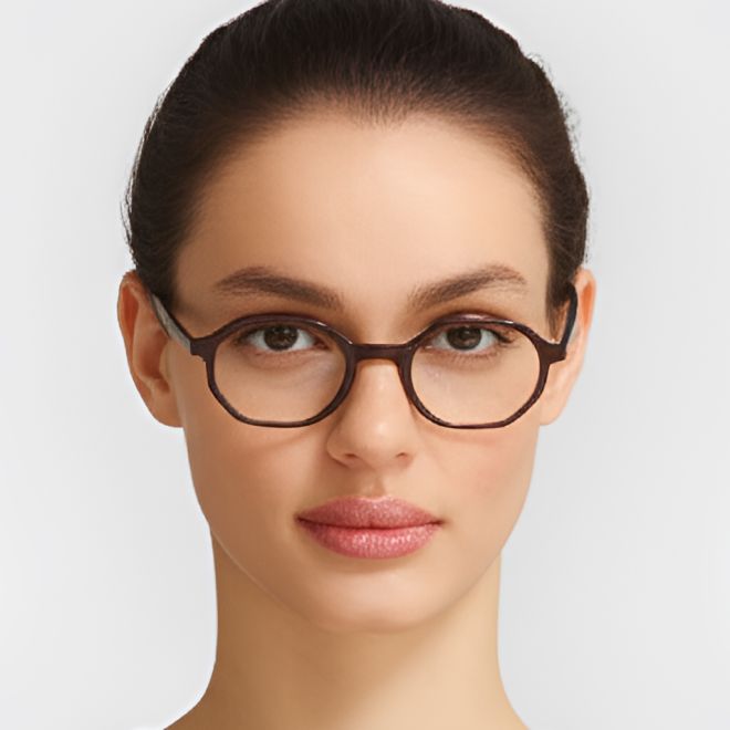 Geometrische braune Acetatbrille #BS0420-0122