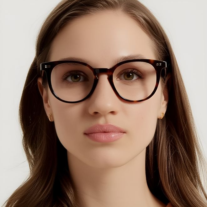 Ovale Schildpatt-Acetatbrille #BS0420-0126