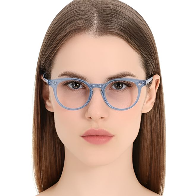 Ovale blaue Acetatbrille #BS0420-0127