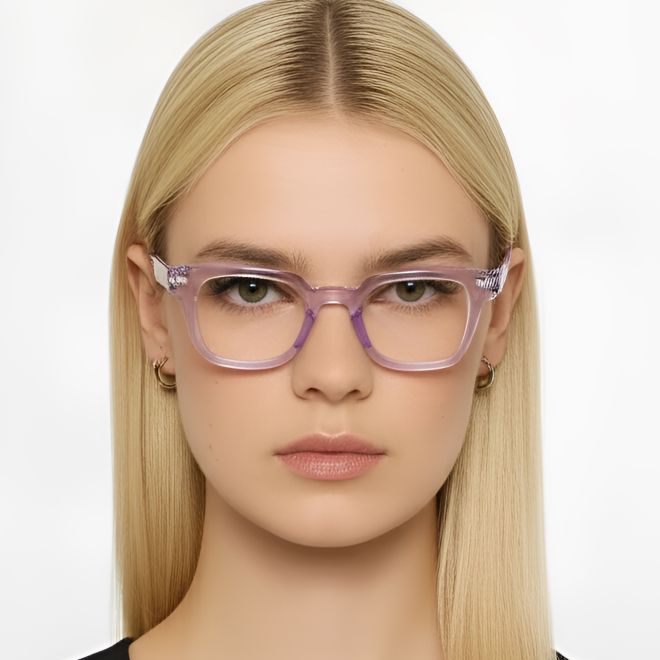 Rechteckige violette Acetatbrille #BS0420-0129