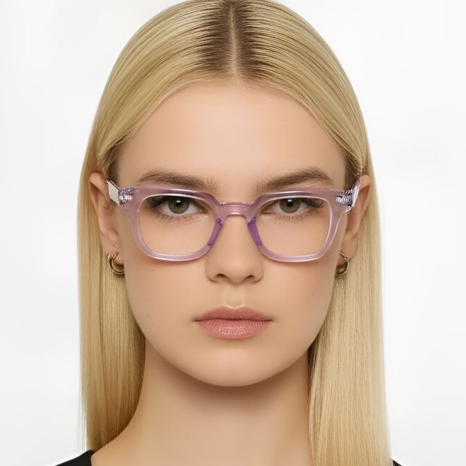 Rechteckige violette Acetatbrille #BS0420-0129