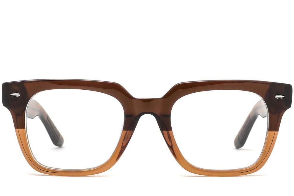 Rectangular Brown Acetate Glasses #BS0420-0130