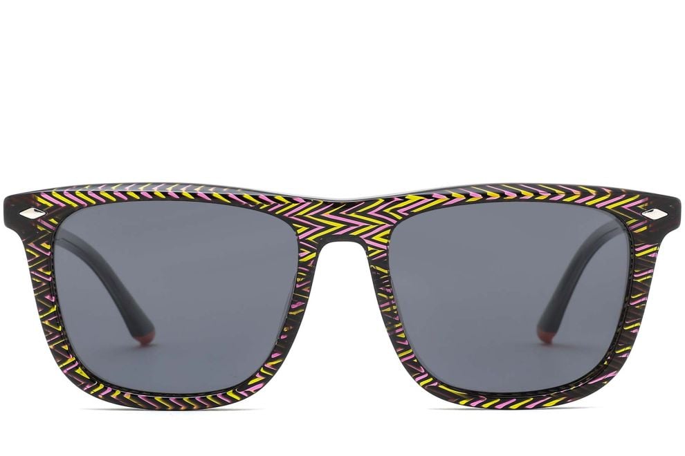 Rectangular Pattern Acetate Sunglasses #BS0420-0133
