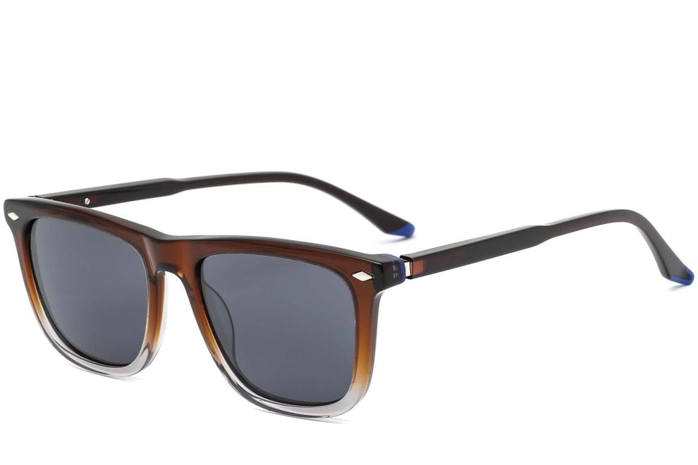 Rectangular Brown Acetate Sunglasses #BS0420-0136