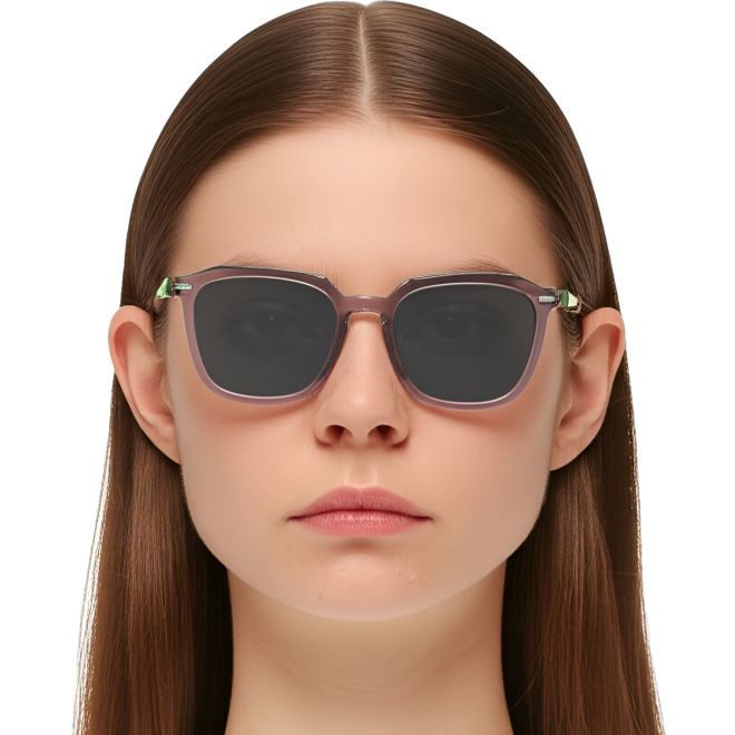 Lunettes de soleil rectangulaires en acétate violet #BS0420-0146