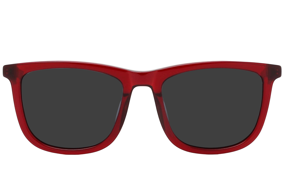 Rectangular Red Acetate Sunglasses #BS0420-0149