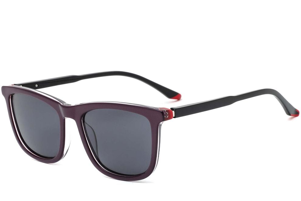Rectangular Purple Acetate Sunglasses #BS0420-0152