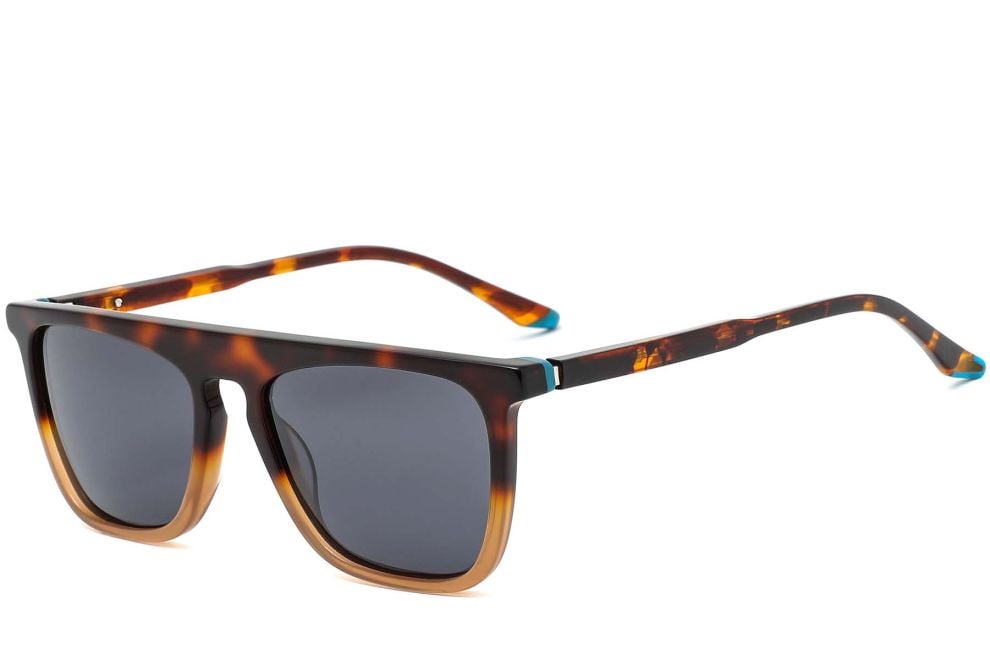 Rectangular Tortoiseshell Acetate Sunglasses #BS0420-0156