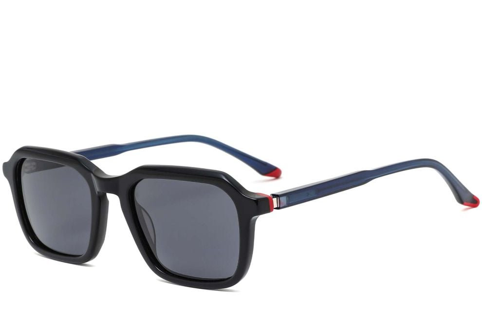 Rectangular Black Acetate Sunglasses #BS0420-0158