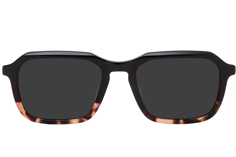 Gafas de sol rectangulares de acetato marrón #BS0420-0161