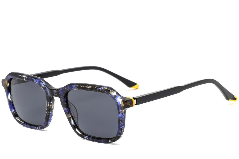 Rectangular Blue Acetate Sunglasses #BS0420-0163