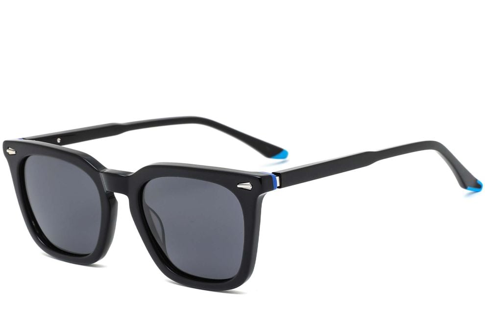 Rectangular Black Acetate Sunglasses #BS0420-0164