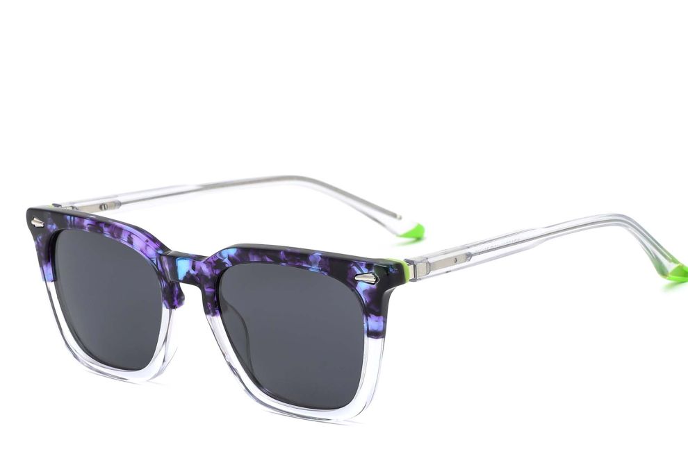Gafas de sol de acetato con patrón rectangular #BS0420-0167