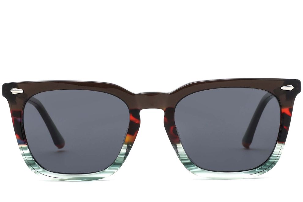 Rechteckige Schildpatt-Acetat-Sonnenbrille #BS0420-0169