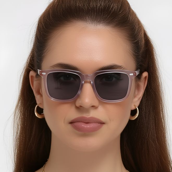 Rechteckige lila Acetat-Sonnenbrille #BS0420-0171