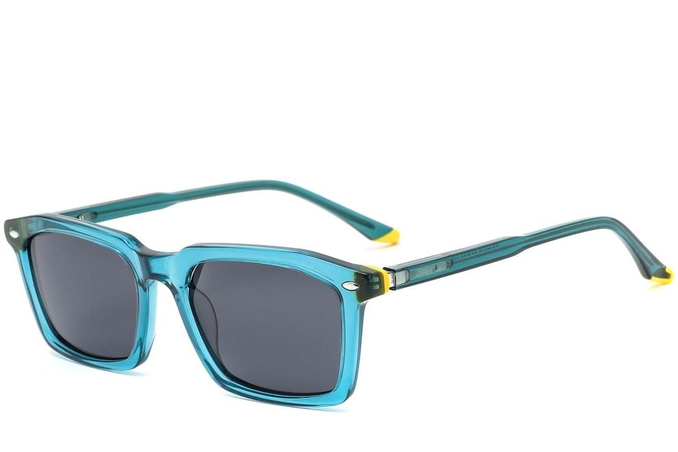 Rectangular Green Acetate Sunglasses #BS0420-0183