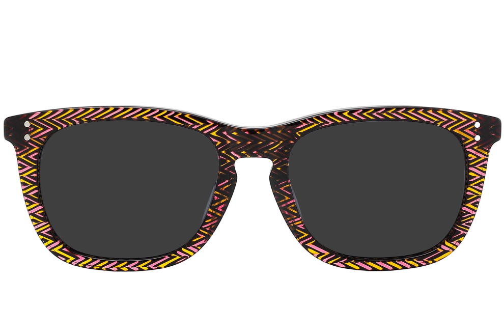 Rectangular Yellow Acetate Sunglasses #BS0420-0191