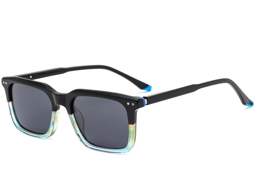 Rectangular Green Acetate Sunglasses #BS0420-0196