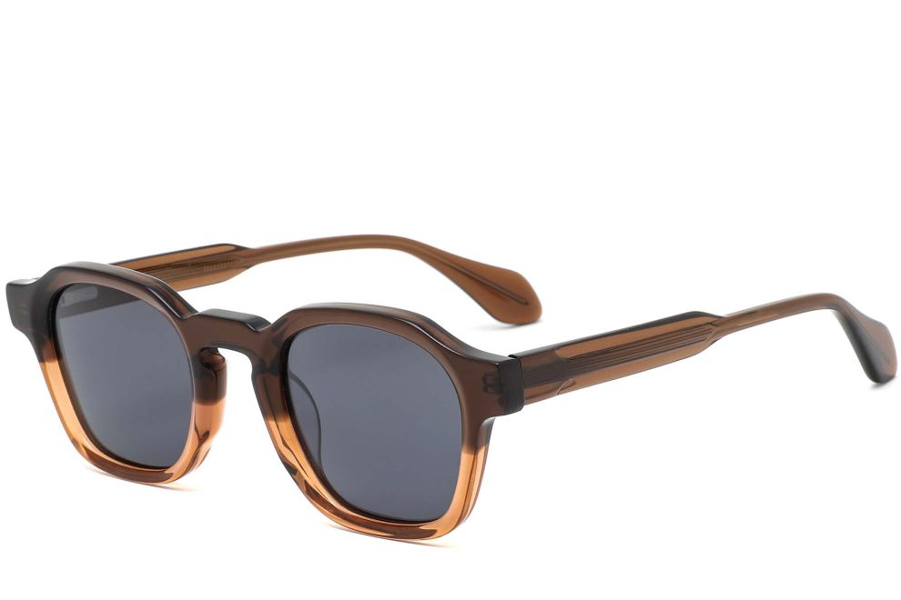 Rectangular Brown Acetate Sunglasses #BS0420-0199