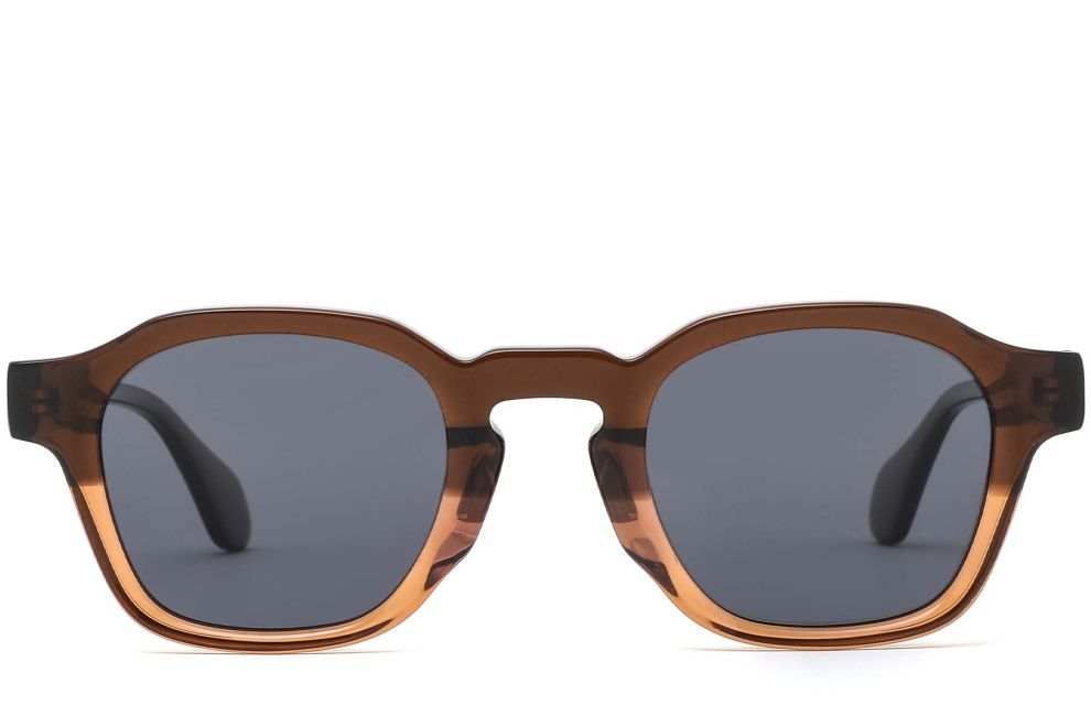 Rectangular Brown Acetate Sunglasses #BS0420-0199