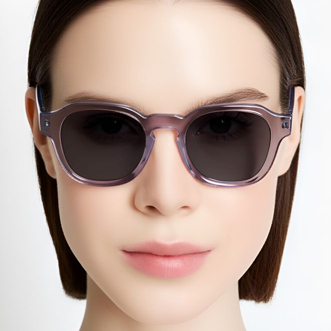 Rectangular Purple Acetate Sunglasses #BS0420-0201