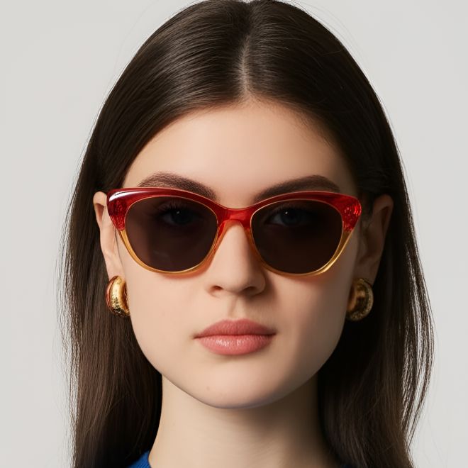 Schmetterlings-rote Acetat-Sonnenbrille #BS0420-0205