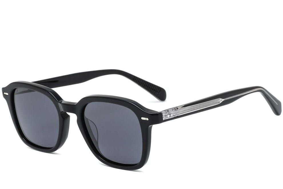 Rectangular Black Acetate Sunglasses #BS0420-0207
